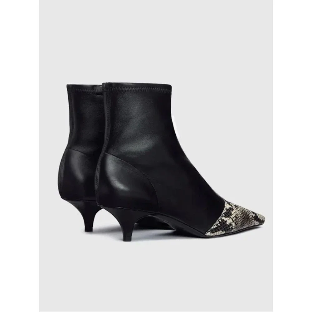 Reformation Robbie Ankle Boot Snake Stretch Size 8